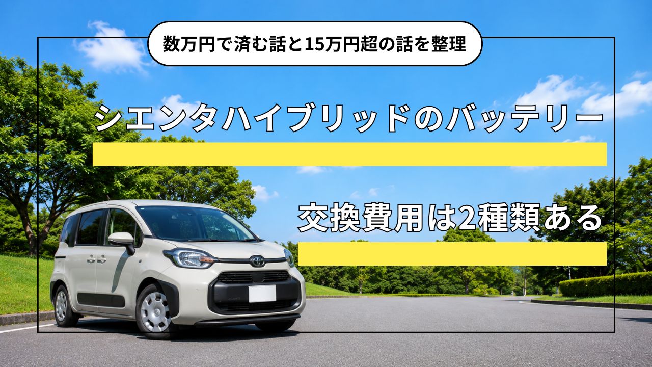 シエンタハイブリッドのバッテリー交換費用は2種類ある｜数万円で済む話と15万円超の話を整理