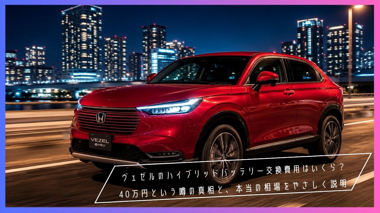 ヴェゼルのハイブリッドバッテリー交換費用はいくら？40万円という噂の真相と、本当の相場をやさしく説明